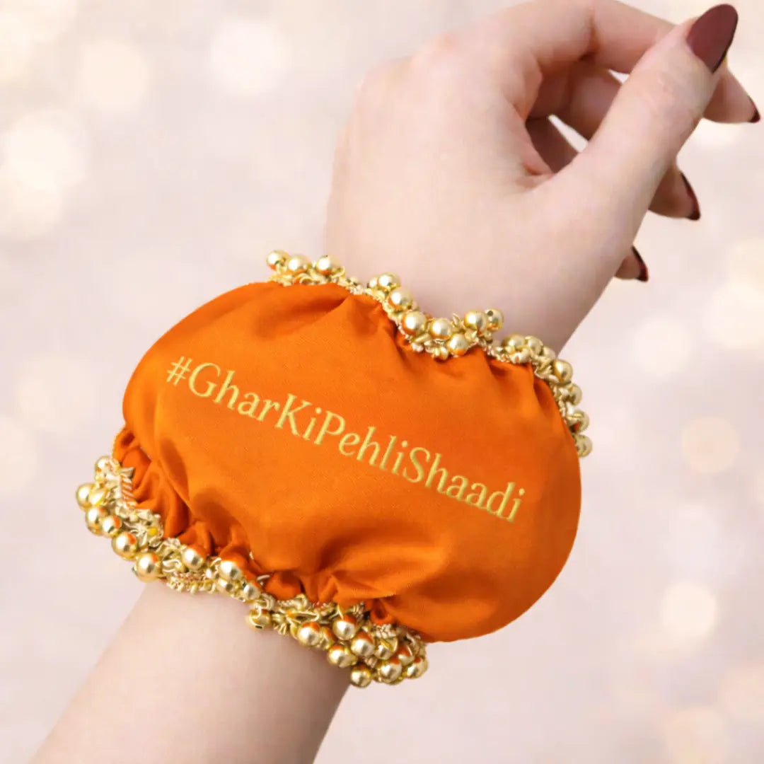 Customised Orange Gaana Cover for Wedding Ceremonies