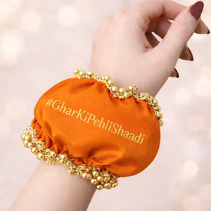 Customised Orange Gaana Cover for Wedding Ceremonies