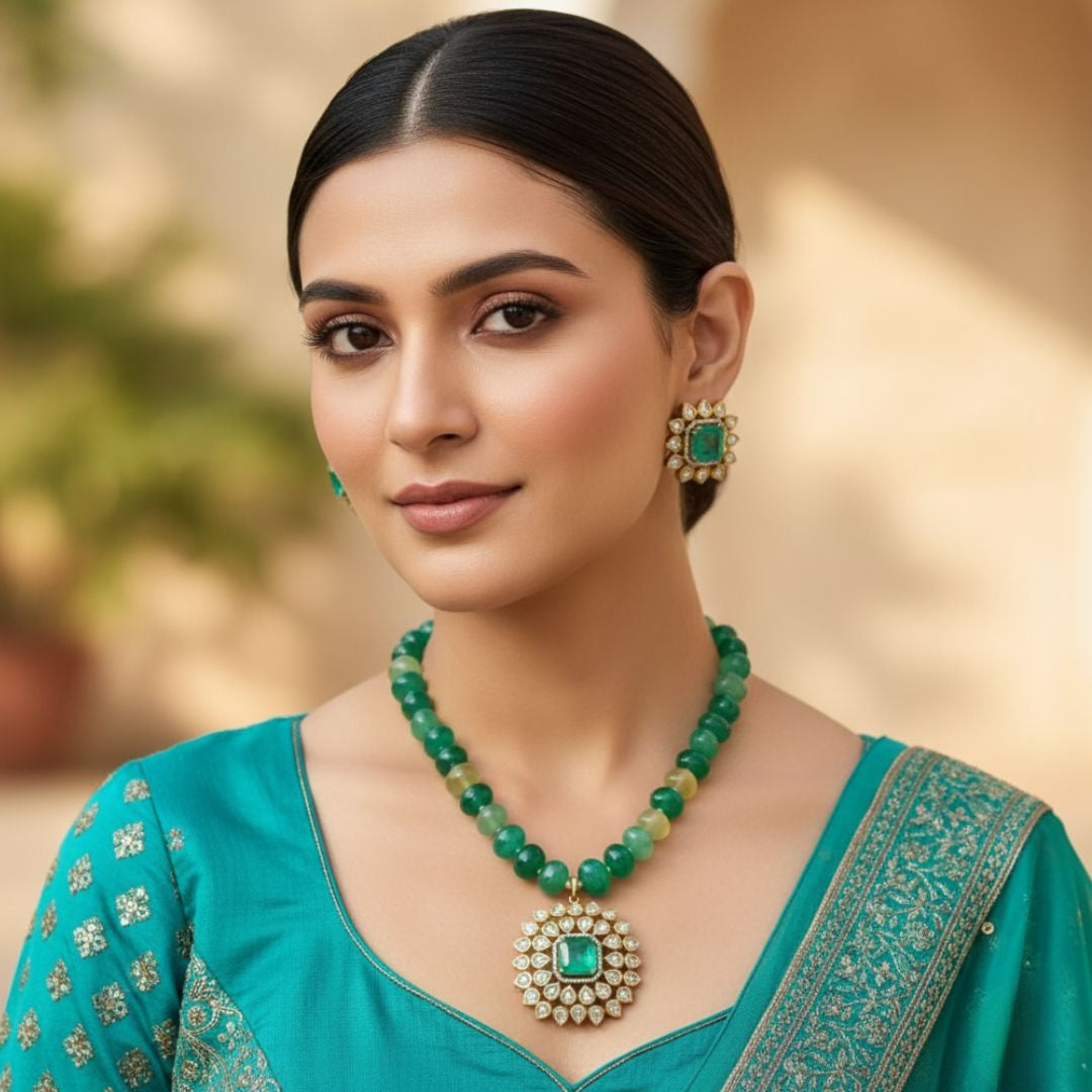 Imperial Heritage Necklace Set - 22K Gold Plated, 92.5 Silver