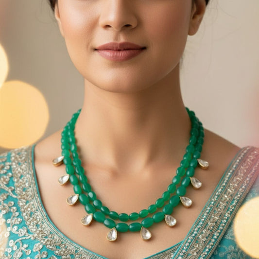 Elegant Unisex Moti Mala - 22K Gold Plated, 92.5 Silver