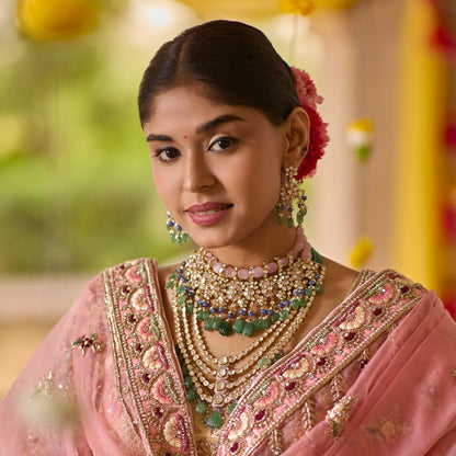 Layered Statement Rani Haar Set - 22K Gold Plated, 92.5 Silver