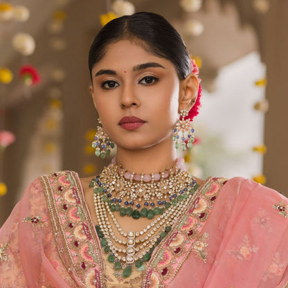 Heirloom Floral Necklace Set - 22K Gold Plated, 92.5 Silver