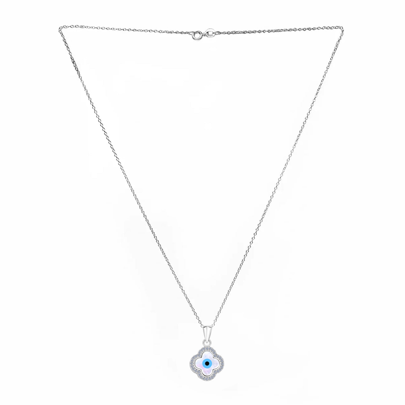 The blissful flower silver chain pendent