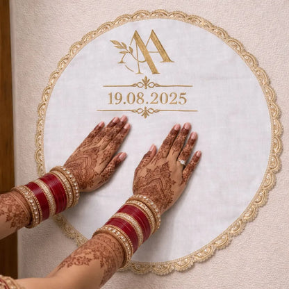 Wedding Hand Thaapa with Custom Logo and One-Line Text