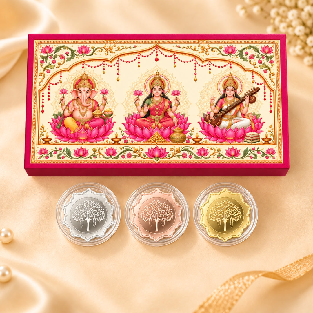 Diwali Gifts – 6g 999 Pure Silver Banyan Tree Coin