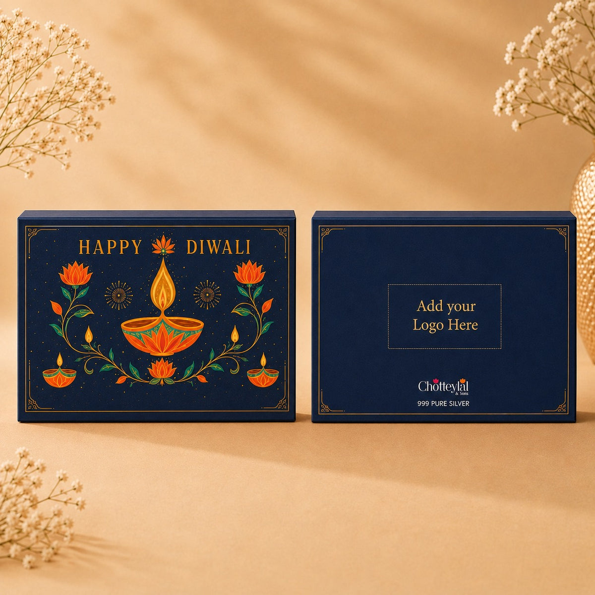 Shubh Deepawali - 9g Banyan Tree Round Set - Add Logo/Message