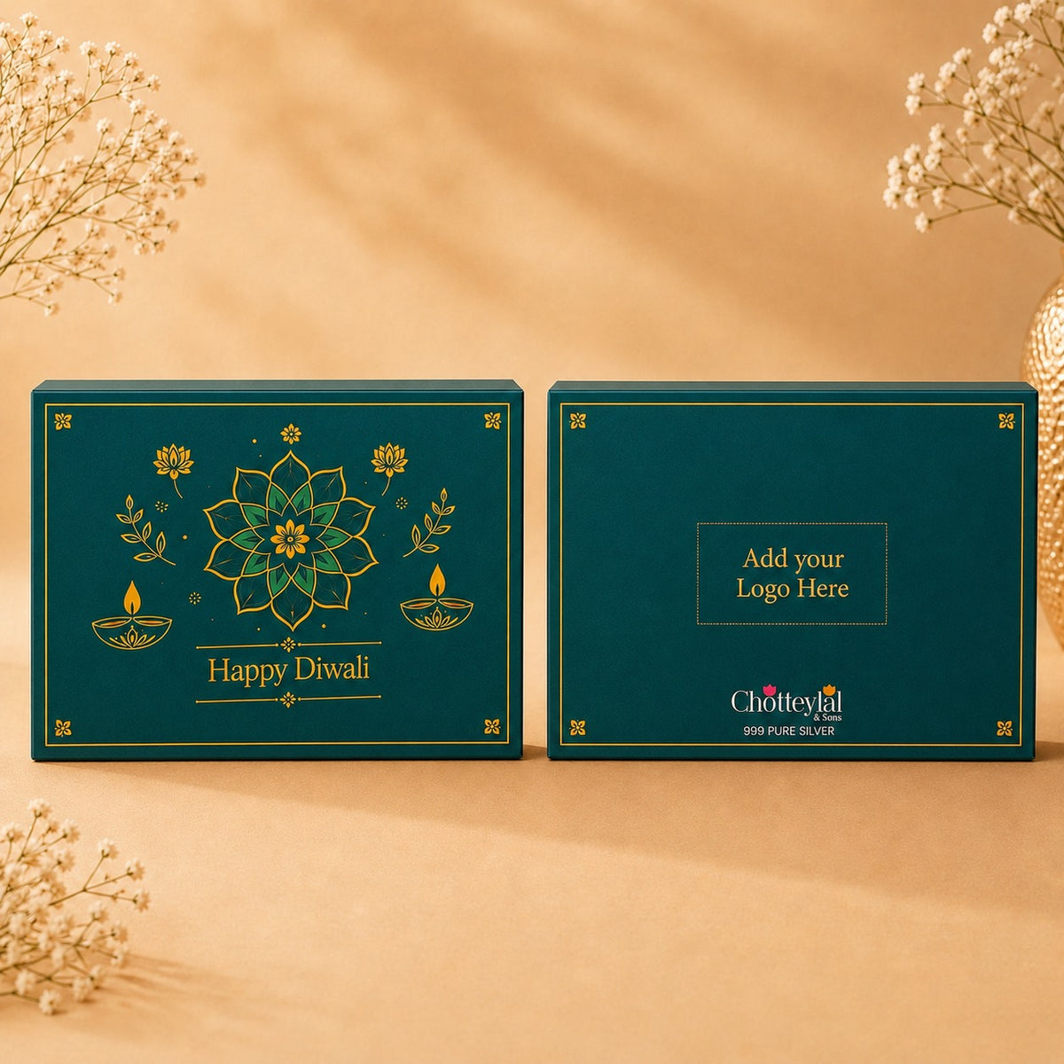 The Auspicious Token - 25g Silver Bar with Happy Diwali Box - Add Logo/Message