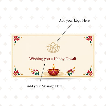 20g Flower Shape Silver Coin with Happy Diwali Print