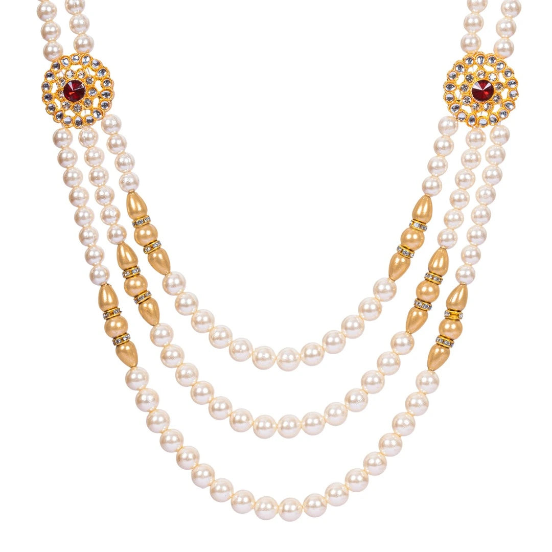 Jewellery for Groom MultiLayer Traditional Pearl Necklace, Dulha/Men Moti Haar