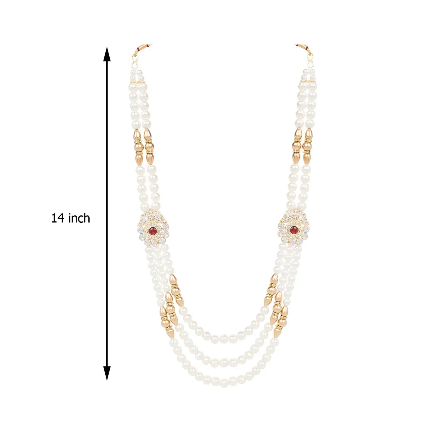 Jewellery for Groom MultiLayer Traditional Pearl Necklace, Dulha/Men Moti Haar