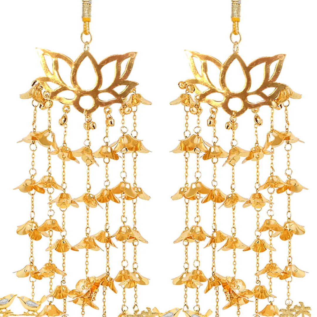 Golden Lotus Bridal Kaleera - Customize with Initials, Motifs and Other Charms