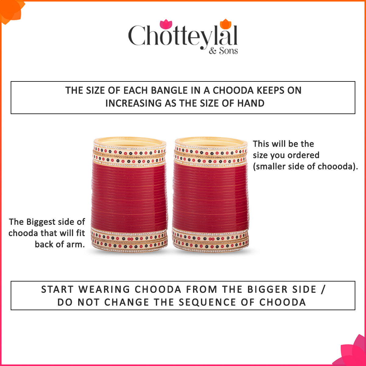 Bridal Chooda: Red Chooda with Twin Pearl Bangles