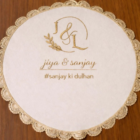 Elegant Hand Thaapa with Logo and Two-Line Custom Message