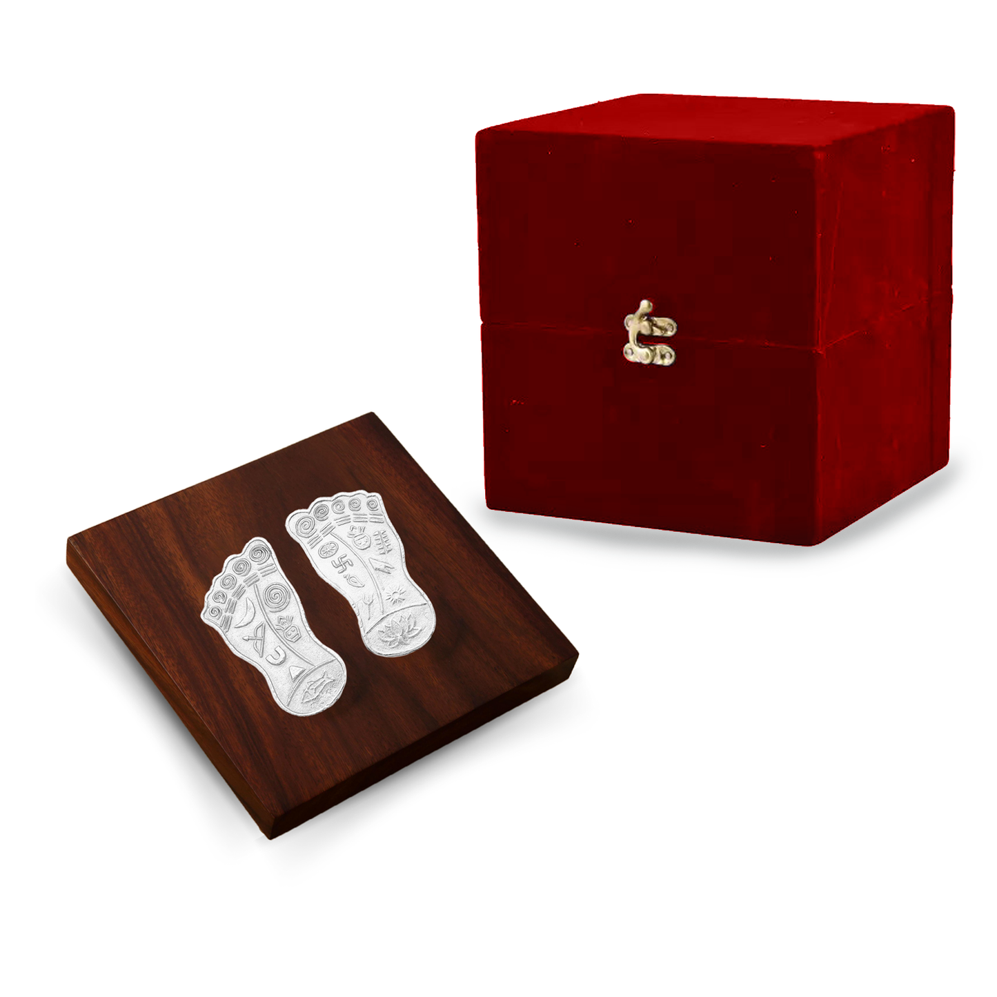 Chotteylal and Sons Lakshmi Charan 999 Purity Silver Paduka with Unique Design and Elegant Packaging For Home Office and Mandir