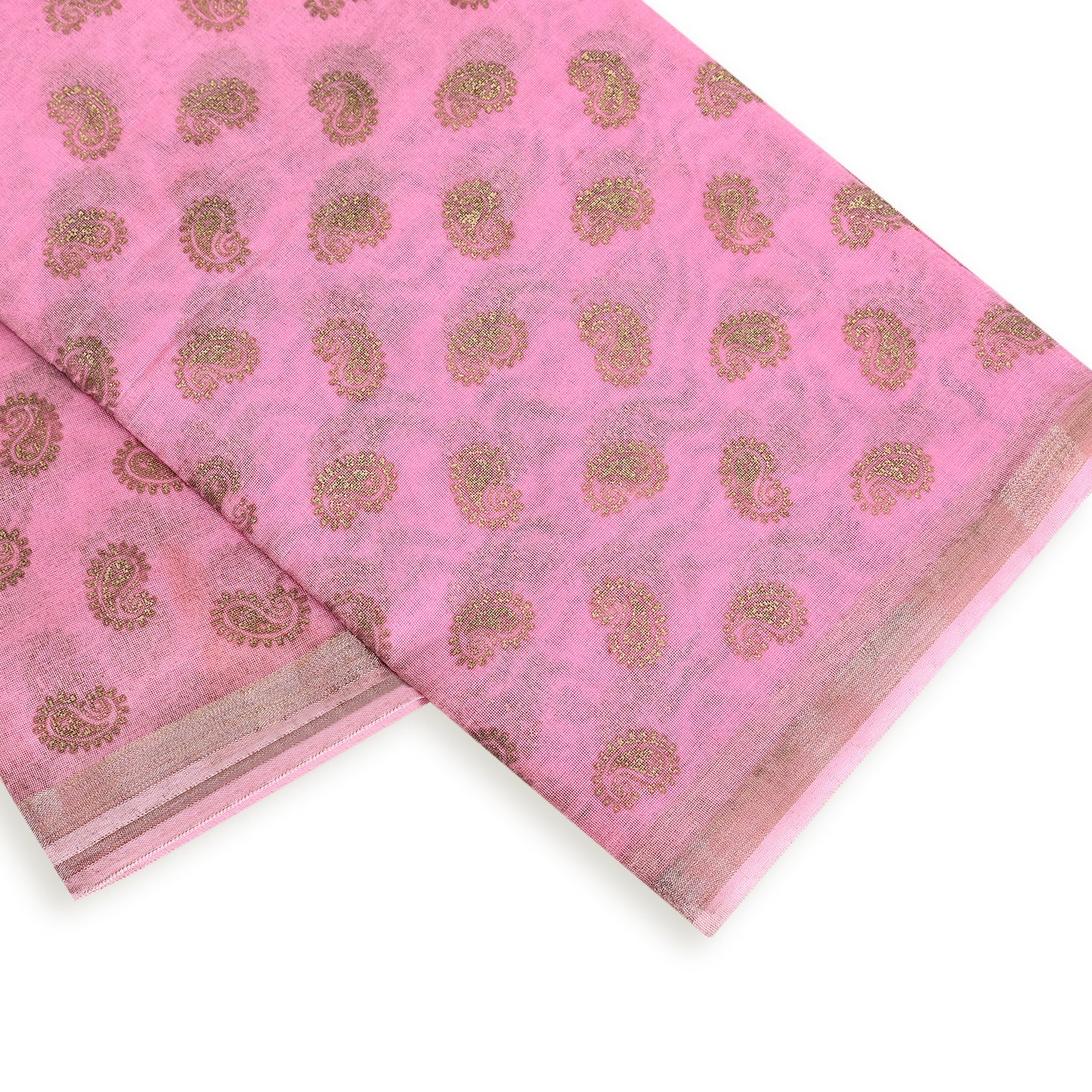 Set of 5/10 Chanderi Cotton, Golden Block Printing Safa Design