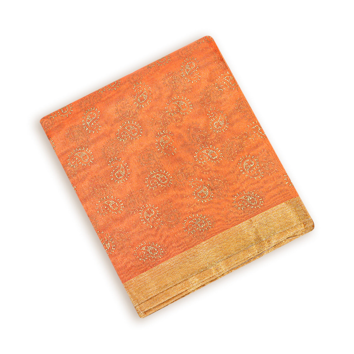 Set of 5/10 Chanderi Cotton, Orange Block Printing Pagadi Safa for Men