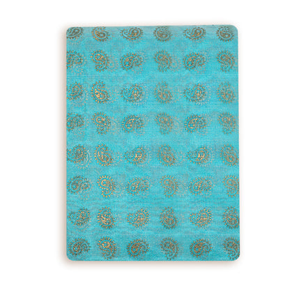 Set of 5/10 Chanderi cotton, Aqua block printing pagadi safa cloth