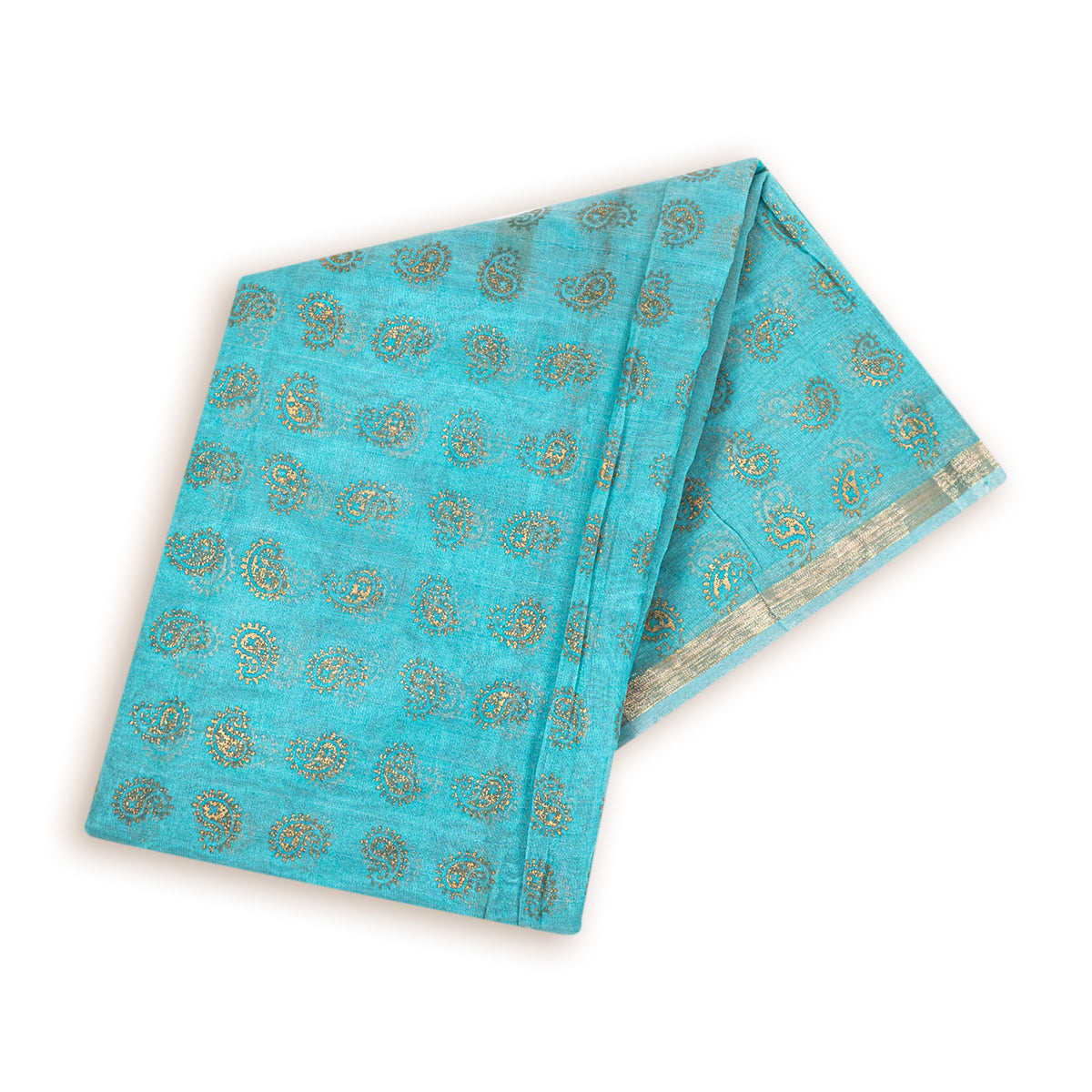 Set of 5/10 Chanderi cotton, Aqua block printing pagadi safa cloth