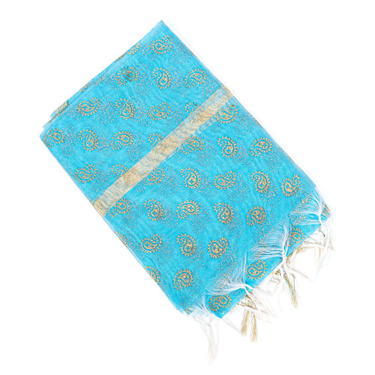 Set of 5/10 Chanderi Cotton With Golden Block Printing