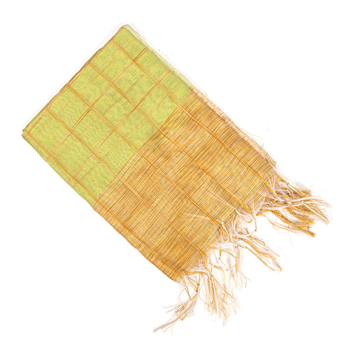 Set of 5/10 Chanderi Cotton With Golden check print