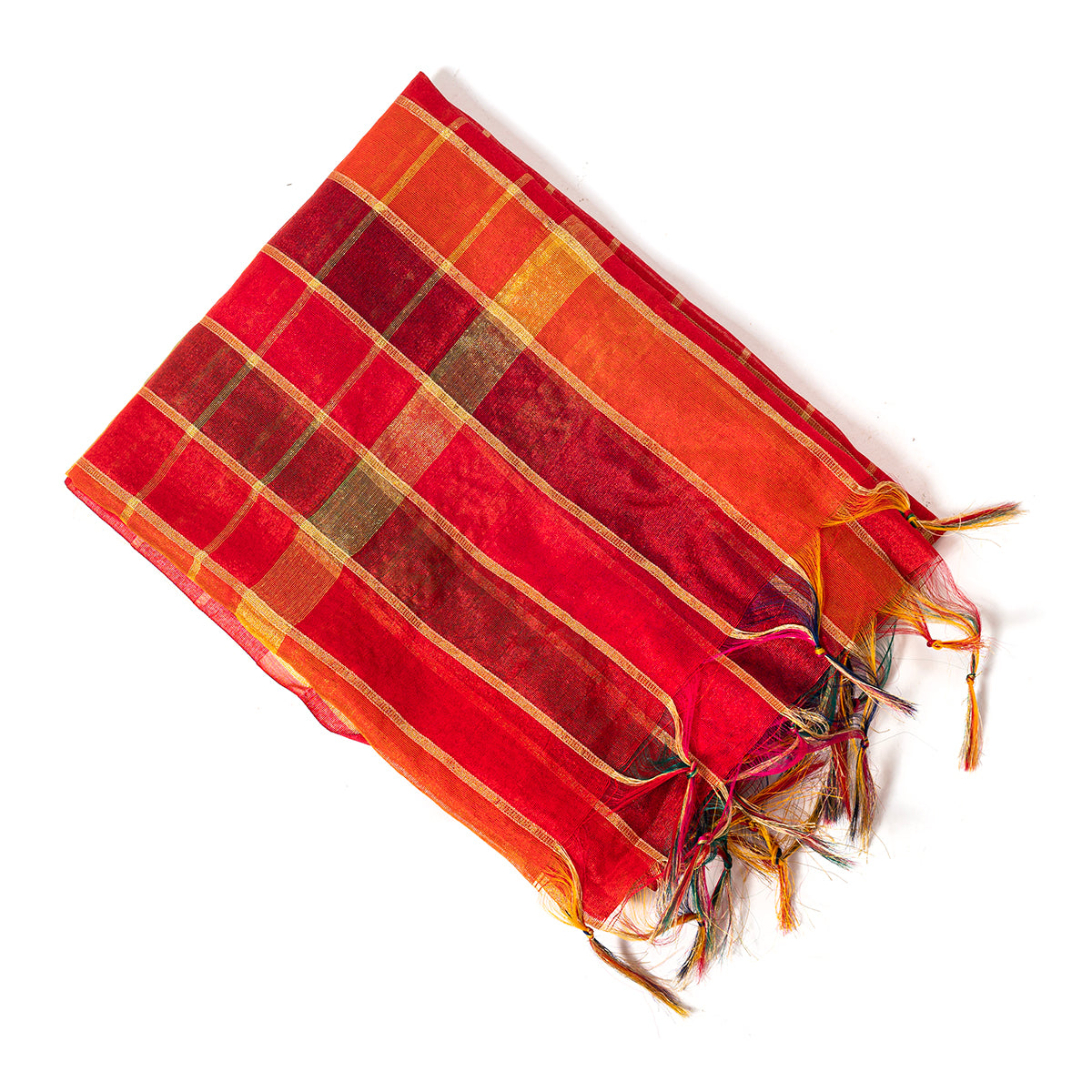 Set of 5/10 Chanderi Cotton With Golden check print