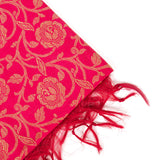 Set of 5/10 Chanderi Cotton Rani pink with Golden block print Stoll