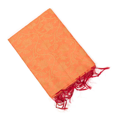 Set of 5/10 Chanderi Cottonn Peach with Golden Block print Stoll