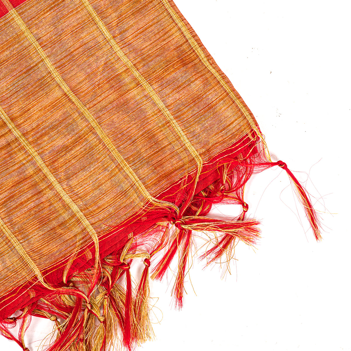 Set of 5/10 Chanderi Cottonn Red with Golden check print Stoll