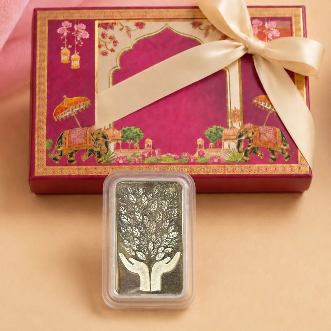 Premium 999 Pure Silver 5g Leaf in Hand Bar