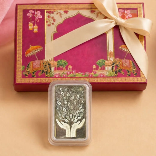Premium 999 Pure Silver 5g Leaf in Hand Bar