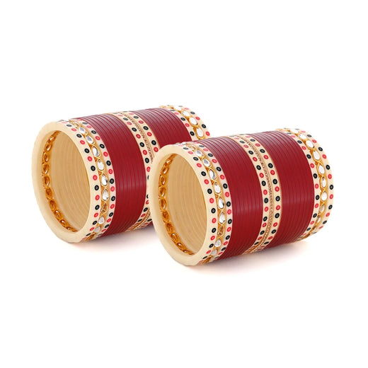 dark red bridal chura