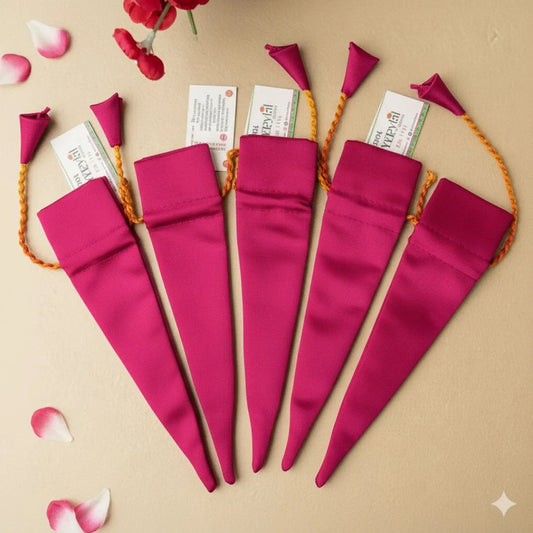 Chotteylal and Sons Dark Pink Satin Plain Mehendi Cone Cover