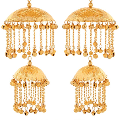 Golden Triple Dome Ghungroo Motifs Bridal Kaleera