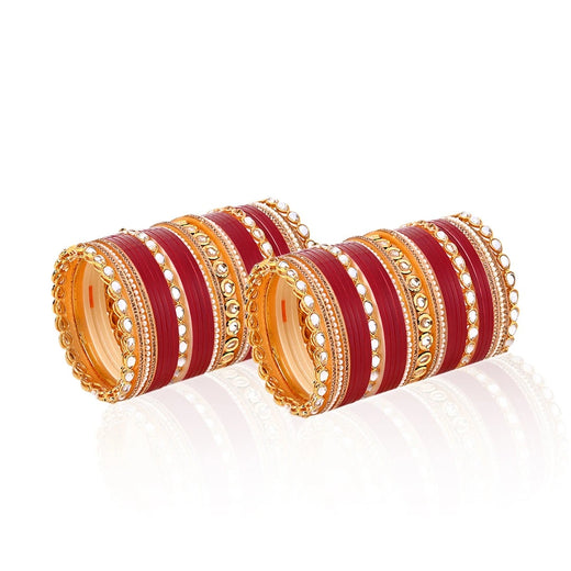 dark red bridal chura