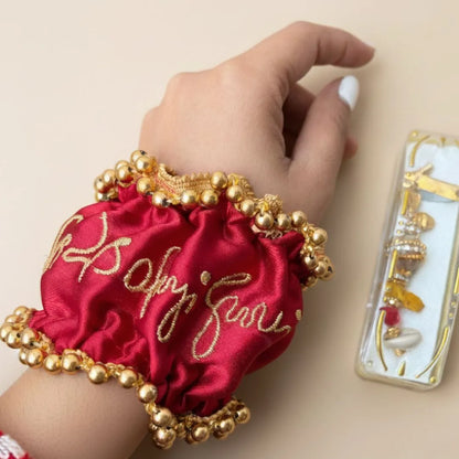 Guruji Blessings Always Premium Magenta Gaana Cover with Traditional Gaana