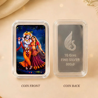 Shri Radha Krishna Ji, UV Printed, Bar Shape, Single (10 g)