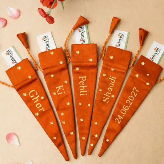 Traditional Wedding Mehendi Cone Cover with Customised