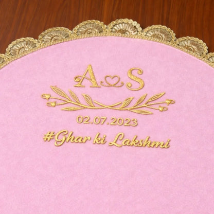 Unique Wedding Hand Thaapa with Logo and Two-Line Message