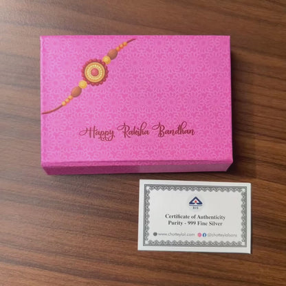 Premium 999 Pure Silver Coin Gift Box – Raksha Bandhan Special