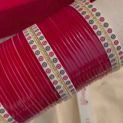 Pure Pearl Classic Heritage Diamond Maroon Chooda Set of 31