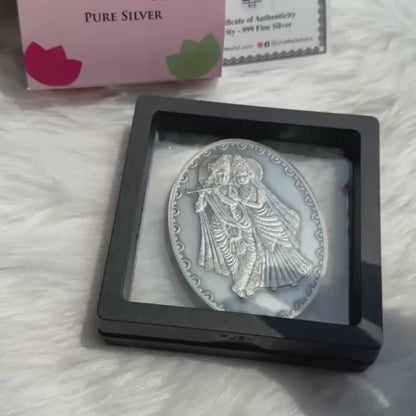 Radha Krishna Ji, 3D Finish, Oval Shape, Single (50 g)