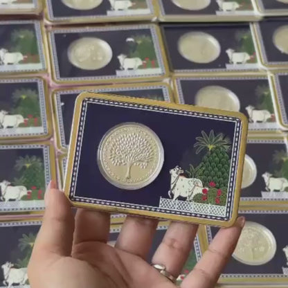 1 g Silver Coin Kamdhenu Divine Card – For Auspicious Gifting