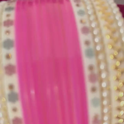 Semi Pearl Pink Chooda Set of 11