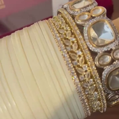 Semi Pearl Ivory Chooda Set of 21