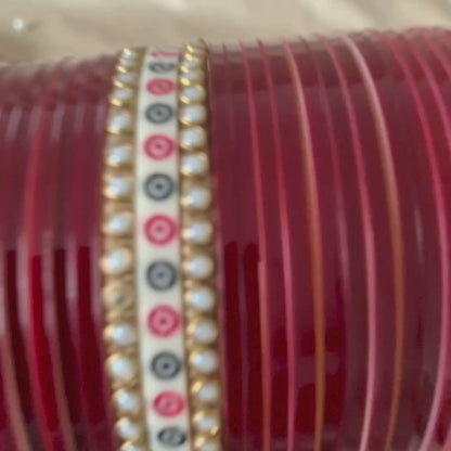 Pure Pearl Regal Kundan Dark Red Chooda