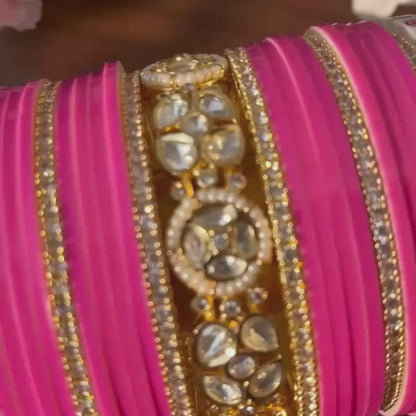 Pink Semi Pearl Bridal Chooda – Chotteylal & Sons