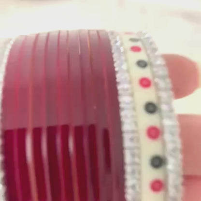 Pure Pearl Stylish Diamond Dark Red Chooda