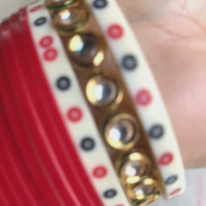 Pure Pearl Elegant Kundan Dark Red Chooda