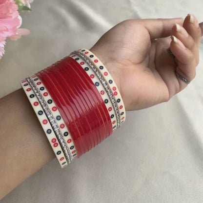 Pure Pearl Glisten Diamond Dark Red Chooda