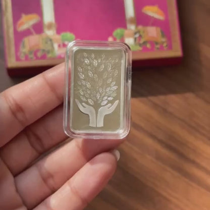 Premium 999 Pure Silver 5g Leaf in Hand Bar